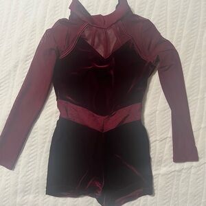 Weissman Deep Red Velvet Leotard